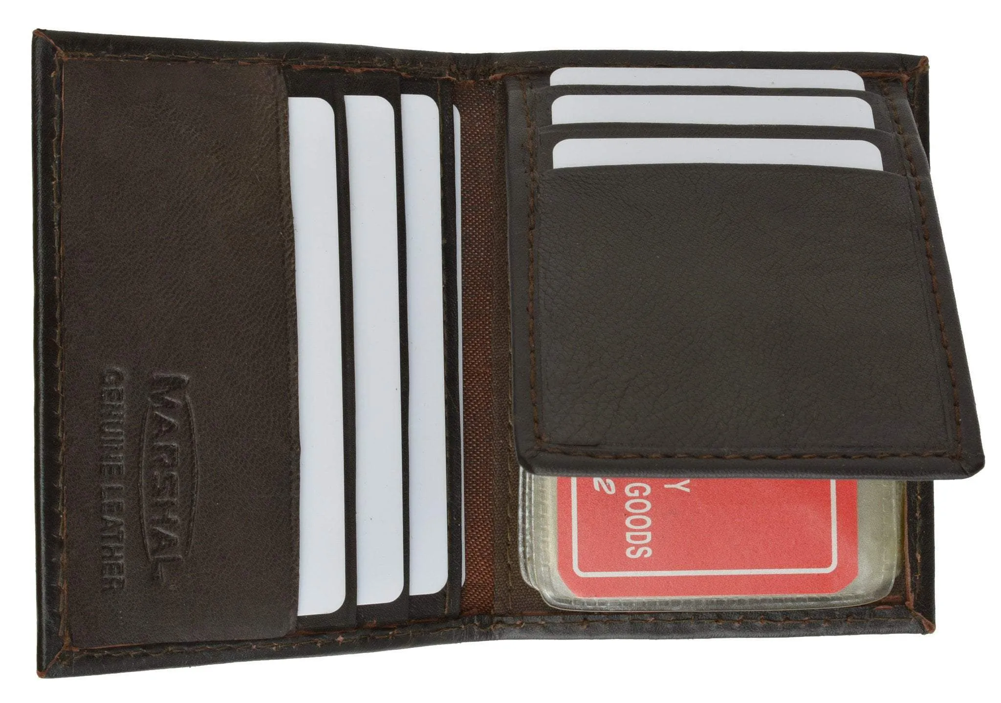 Small Mens Lambskin Leather Bifold Credit Card Holder with Flap Up 73 (C)