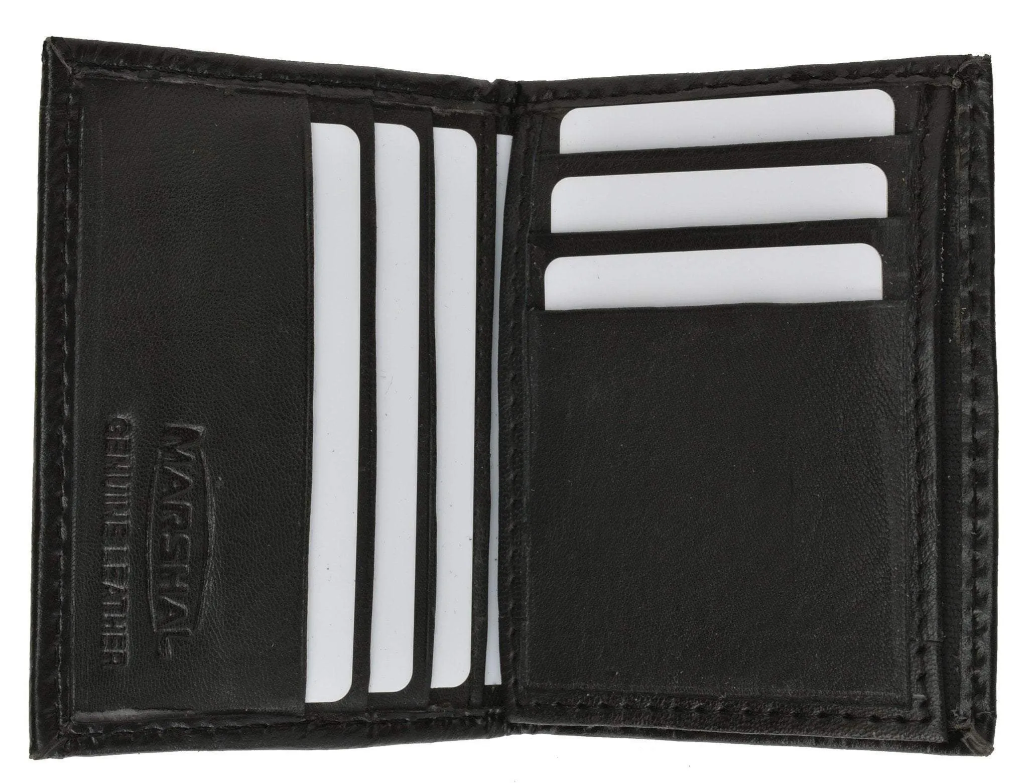 Small Mens Lambskin Leather Bifold Credit Card Holder with Flap Up 73 (C)