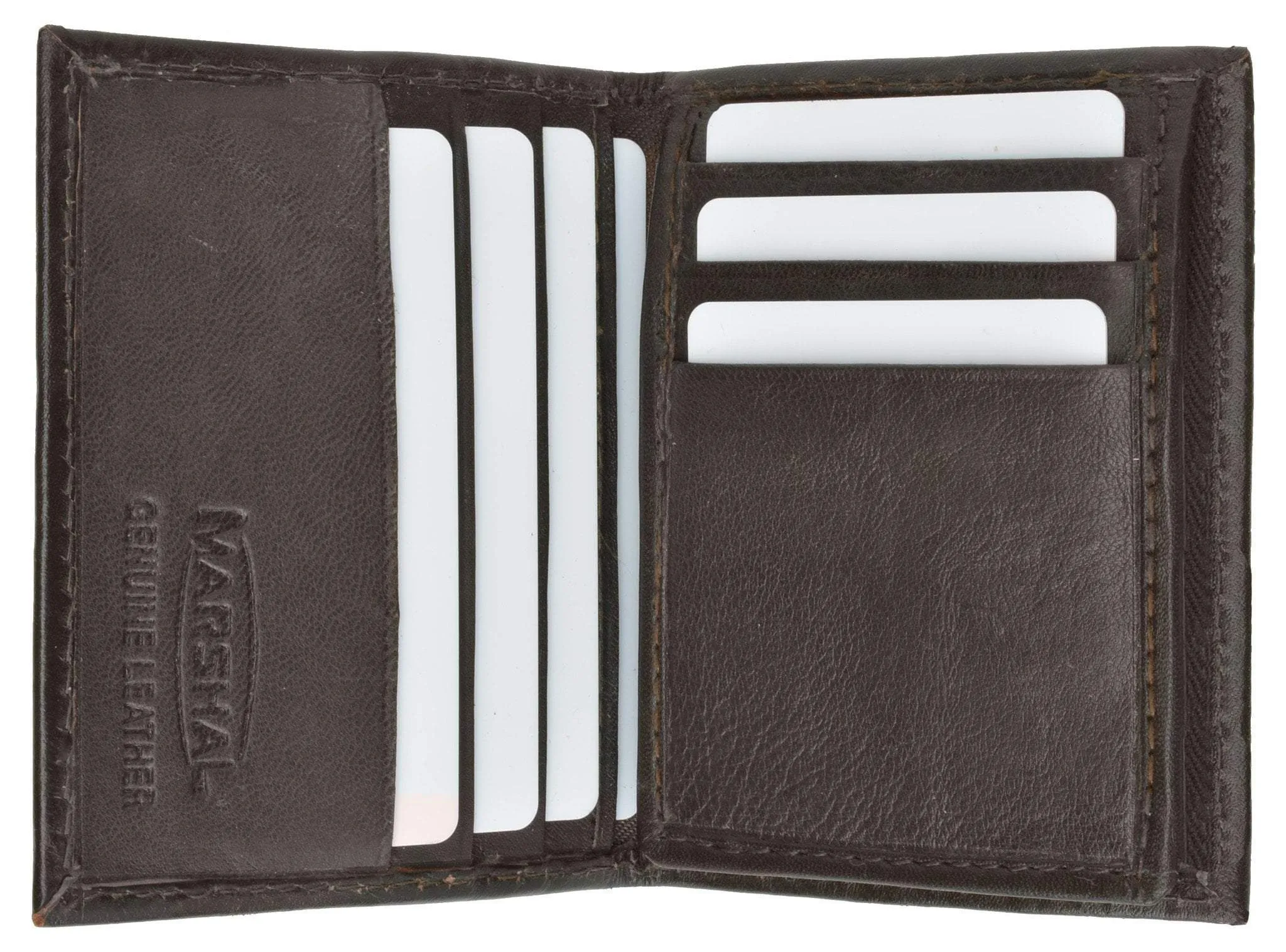Small Mens Lambskin Leather Bifold Credit Card Holder with Flap Up 73 (C)