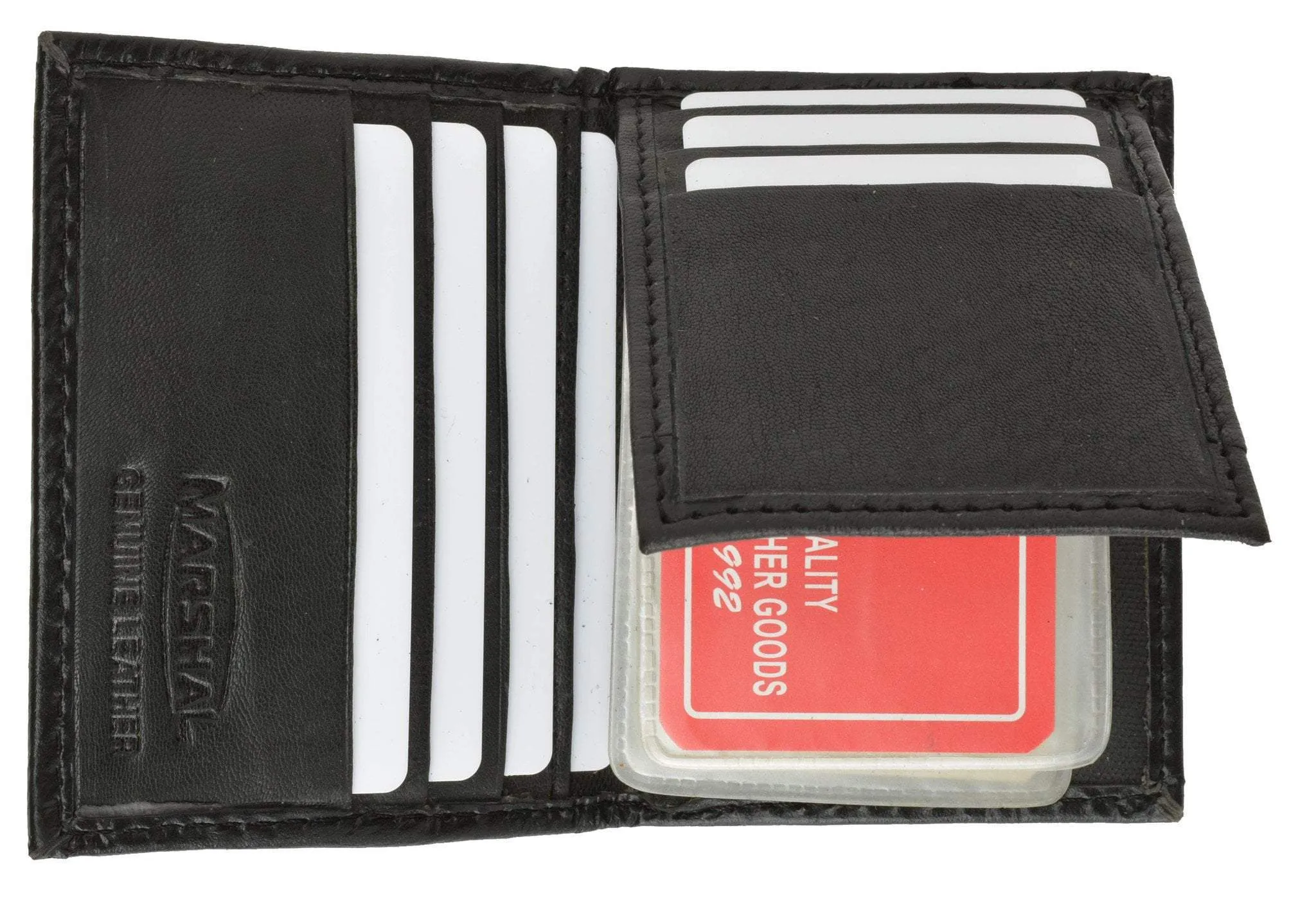 Small Mens Lambskin Leather Bifold Credit Card Holder with Flap Up 73 (C)