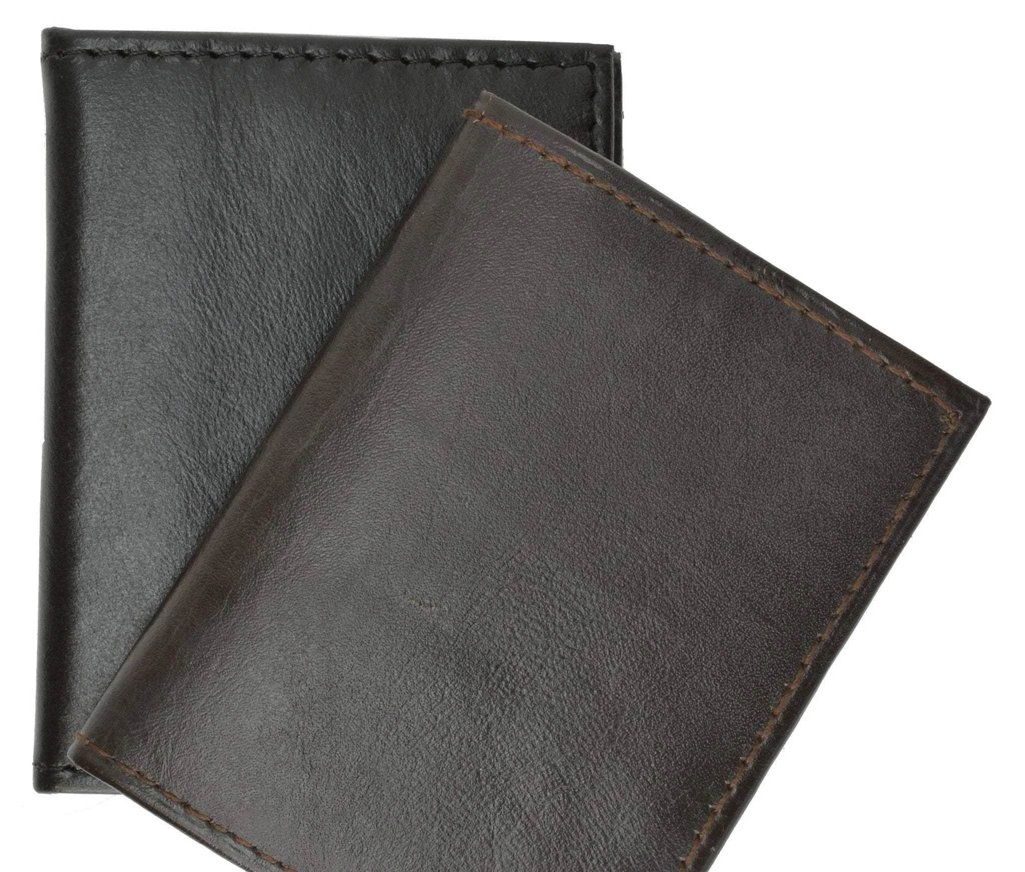 Small Mens Lambskin Leather Bifold Credit Card Holder with Flap Up 73 (C)