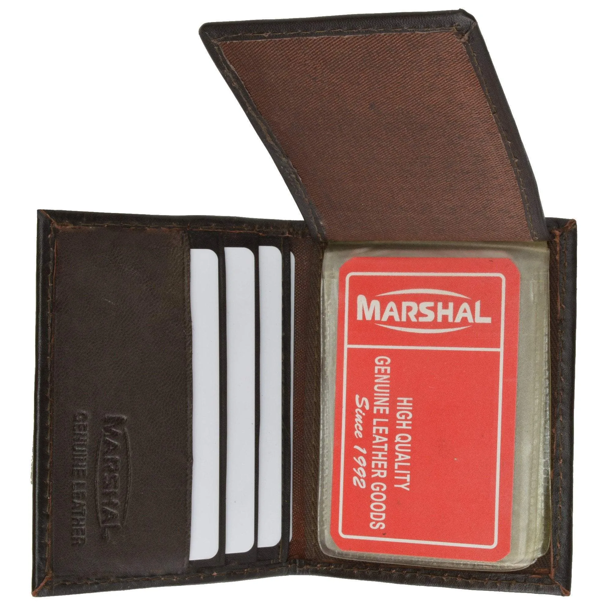 Small Mens Lambskin Leather Bifold Credit Card Holder with Flap Up 73 (C)