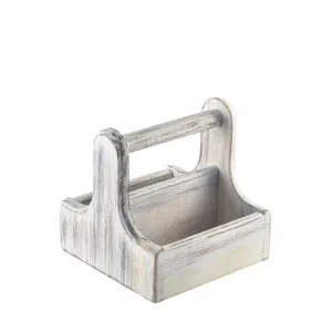 Small White Wooden Table Caddy - Pack 1
