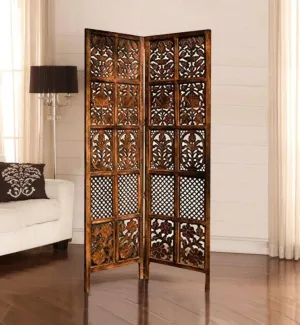 Solid Wood Room Divider (2 Panels)