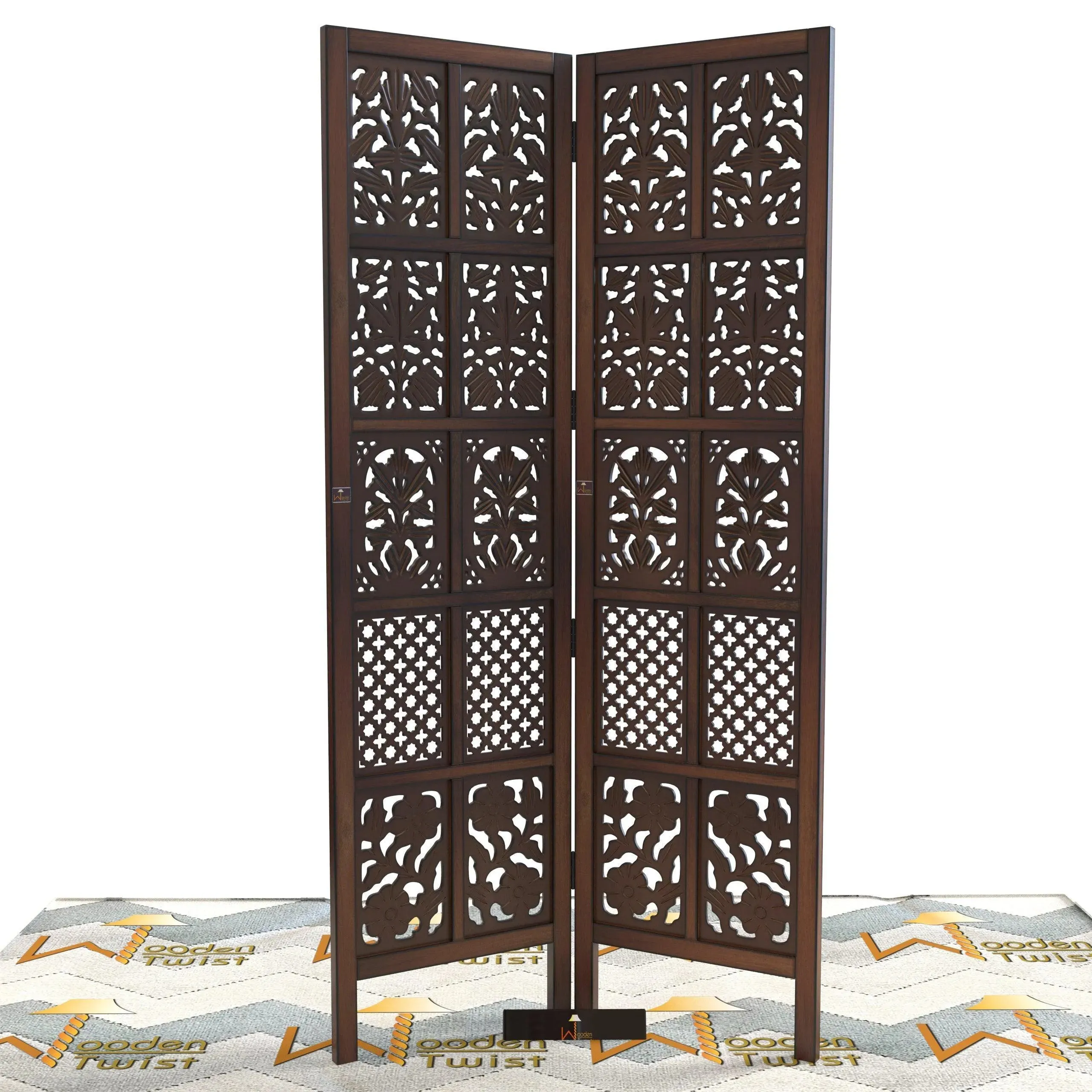 Solid Wood Room Divider (2 Panels)