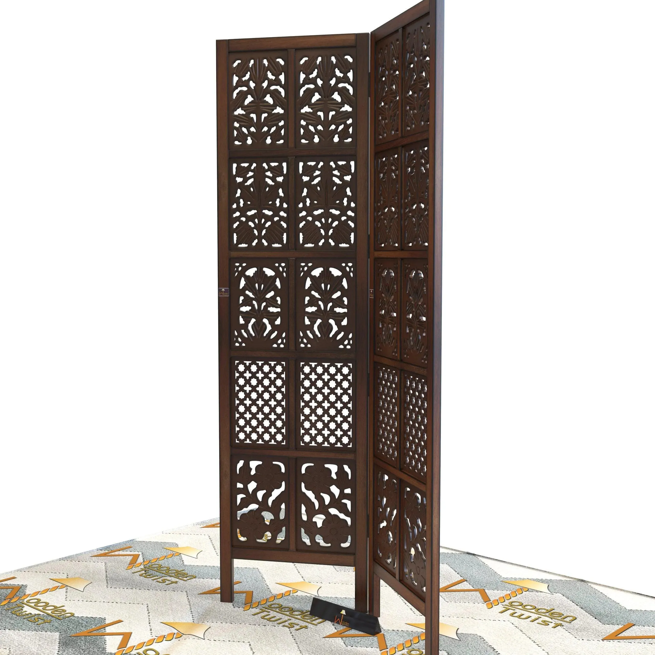 Solid Wood Room Divider (2 Panels)