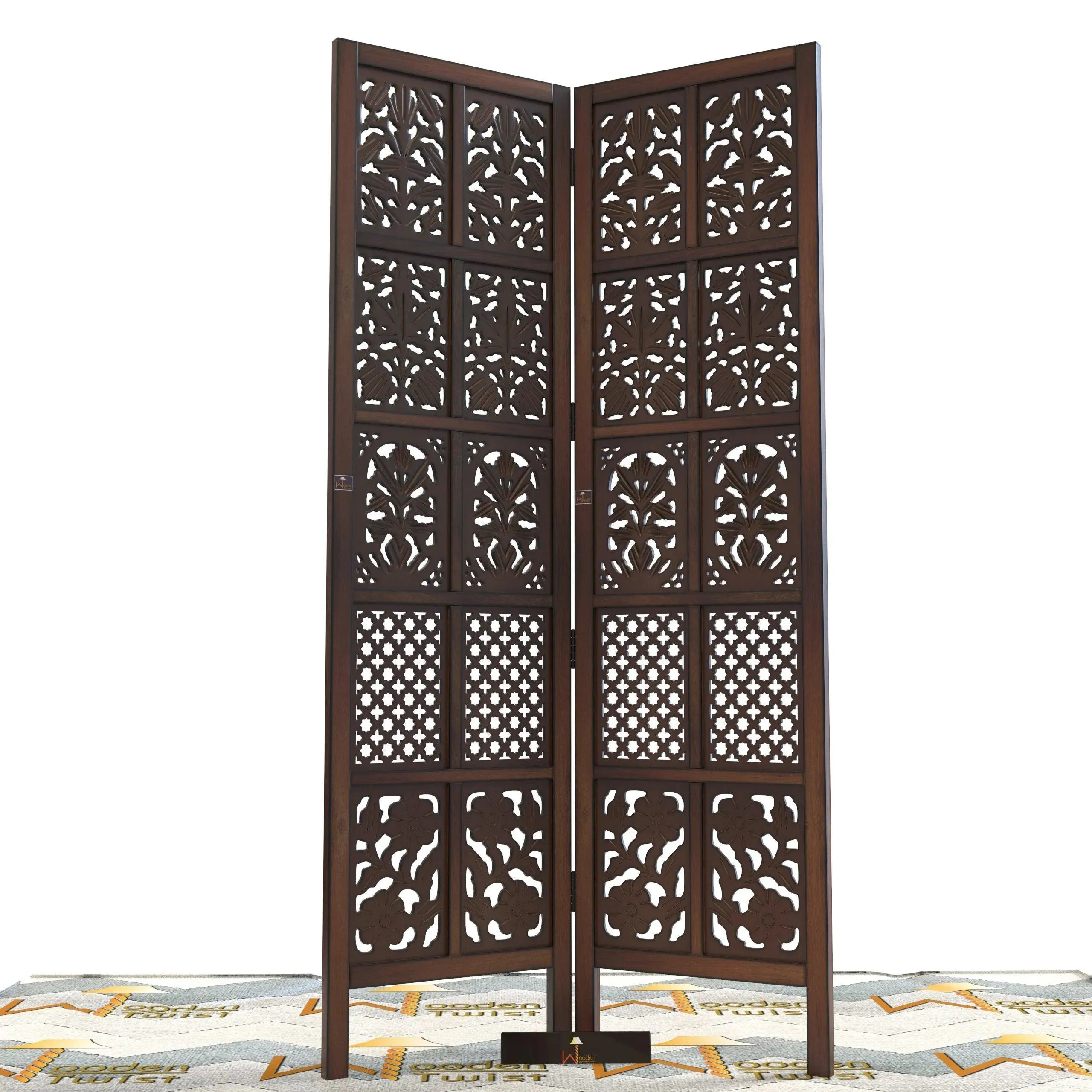 Solid Wood Room Divider (2 Panels)