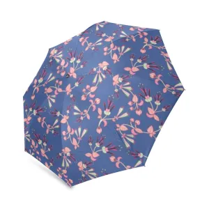 Swift Floral Peach Blue Foldable Umbrella