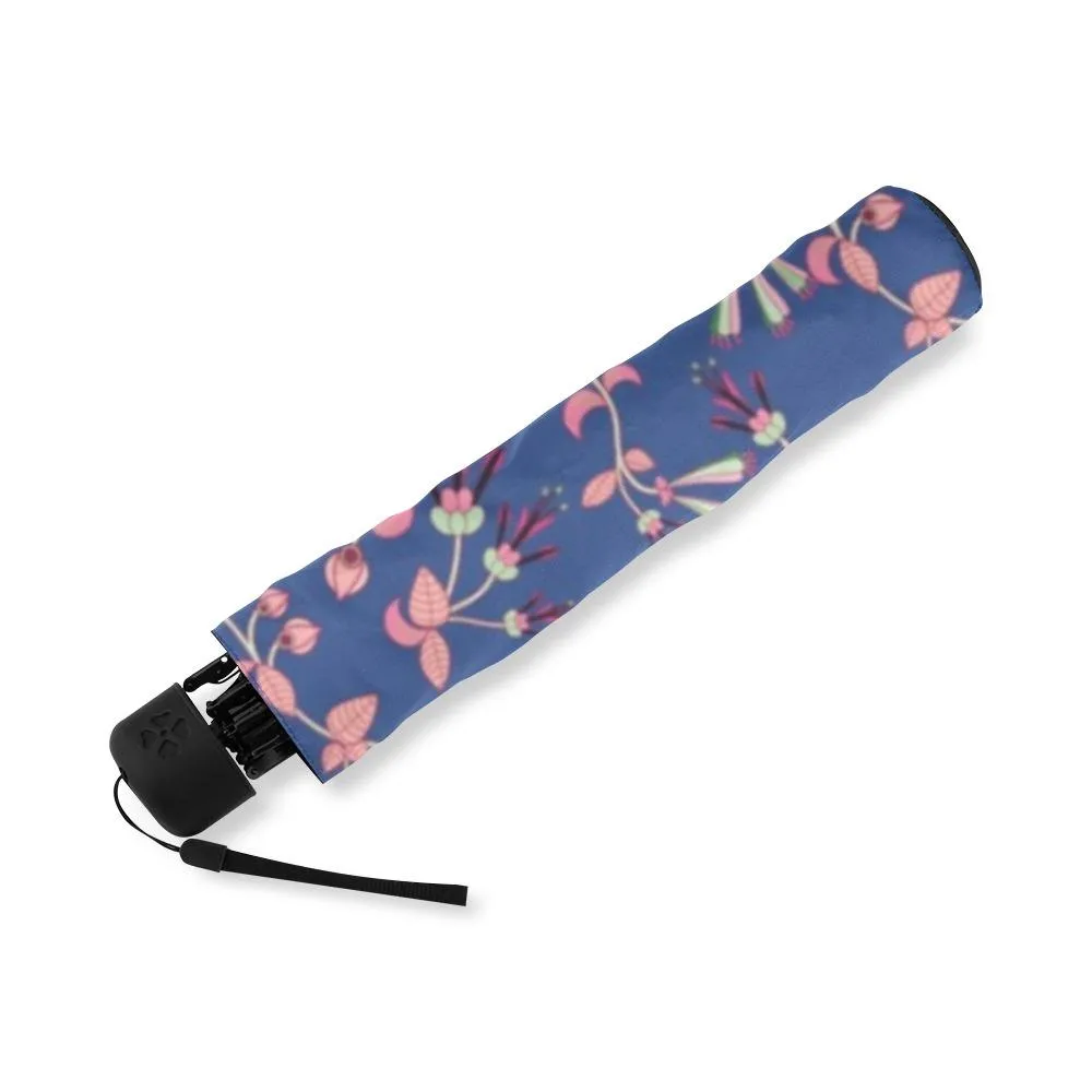 Swift Floral Peach Blue Foldable Umbrella