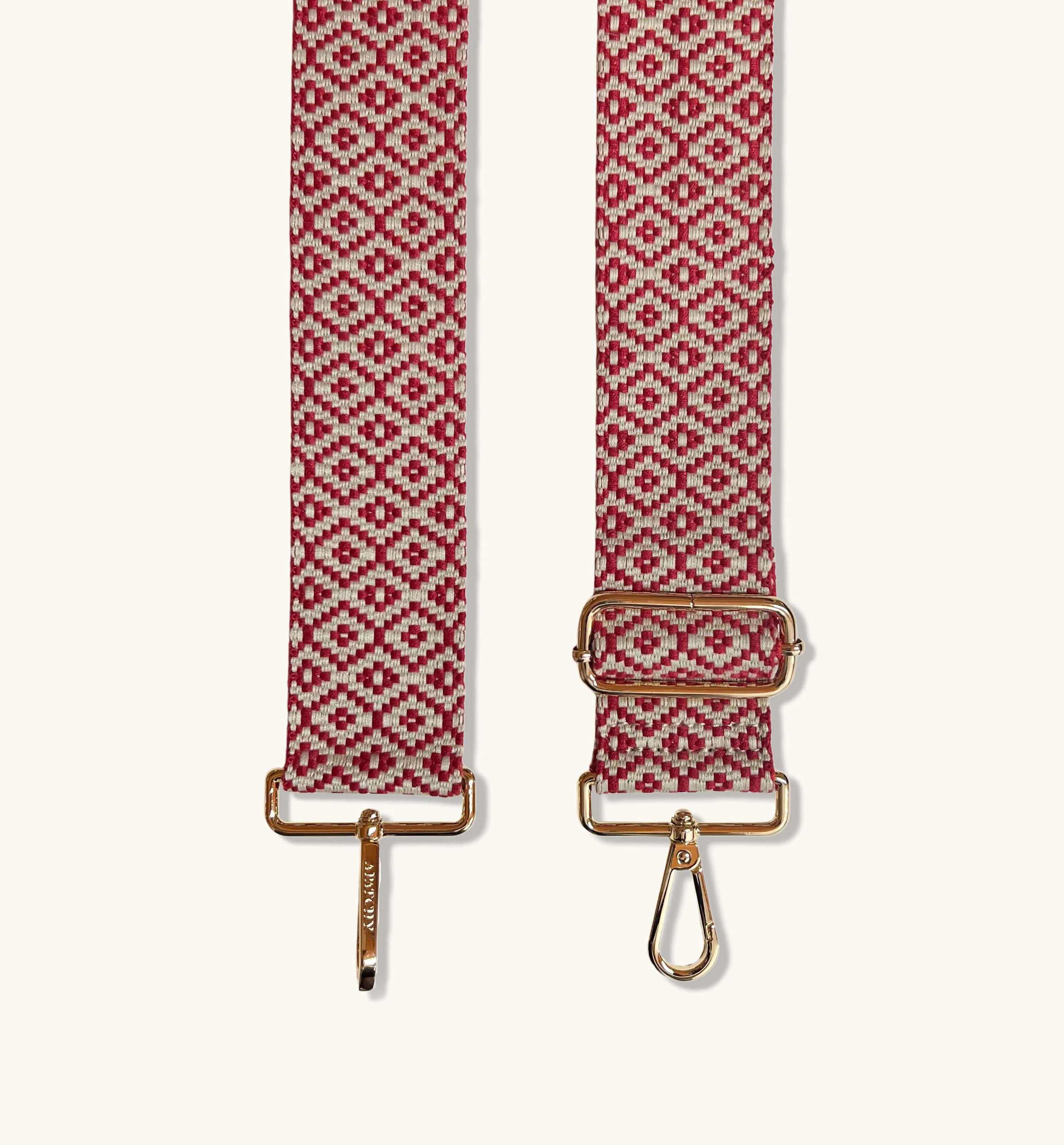The Tassel Light Grey Leather Crossbody Bag With Red Cross-Stitch Strap