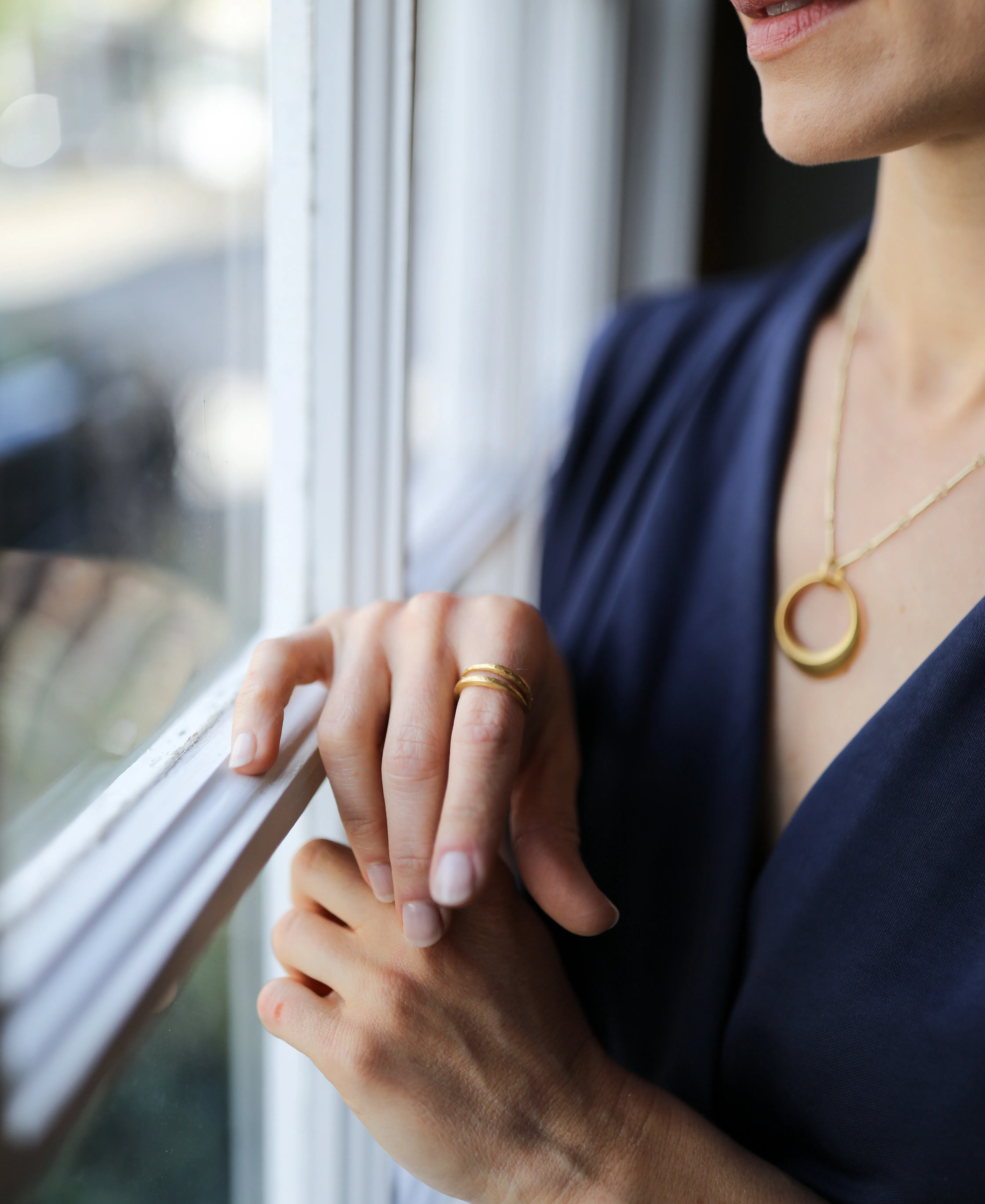 Thick & Thin Hammered Wrap Ring