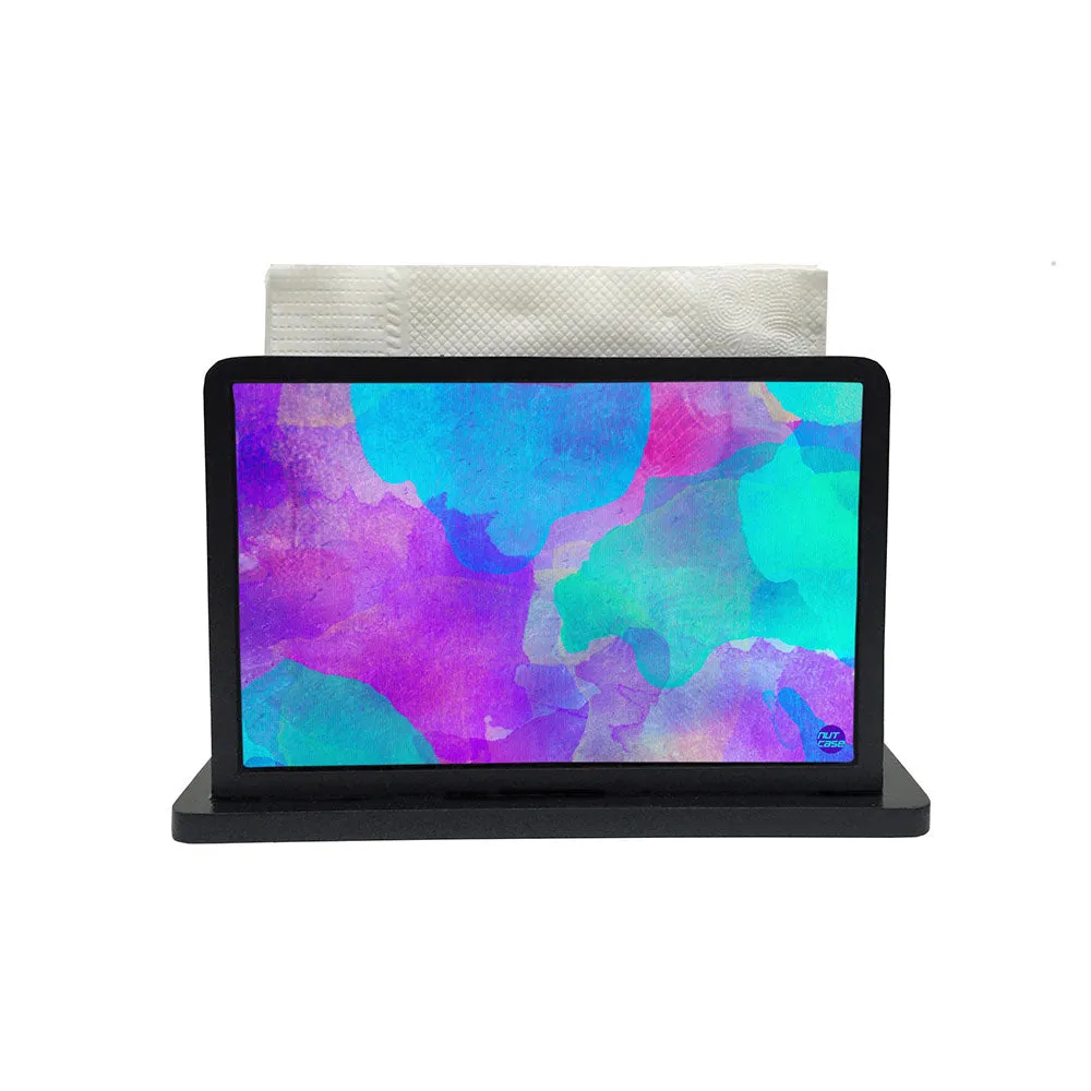 Tissue Holder Paper Napkin Stand - Blue Watercolor
