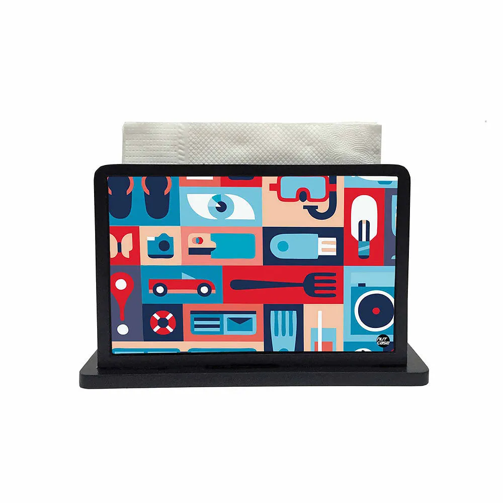 Tissue Holder Paper Napkin Stand - Retro Elements