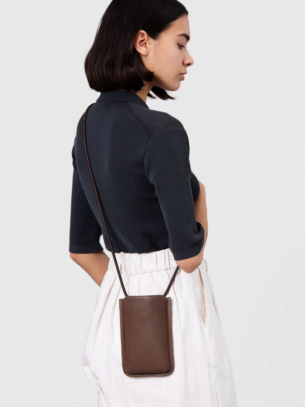 Tone Nume Leather Crossbody Phone Bag