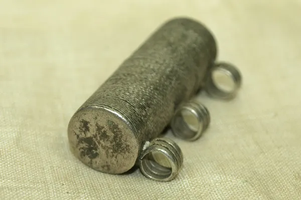 Unique Antique Silver Cylindrical Pendant, Ethiopia