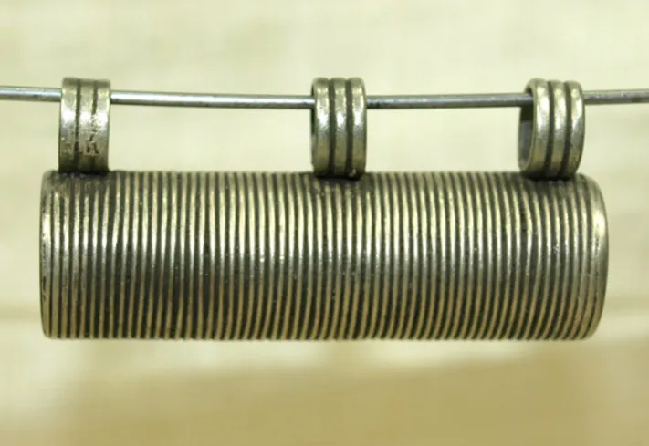 Unique Antique Silver Cylindrical Pendant, Ethiopia