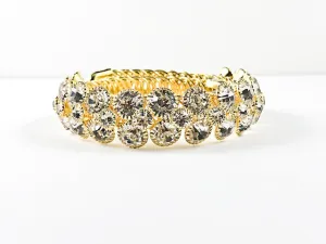Unique Nice Wrap Design Large elegant Crystal Gold Tone Fashion Bracelet Bangle