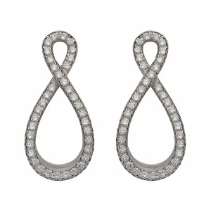 Unique Silver CZ Infinity Earrings