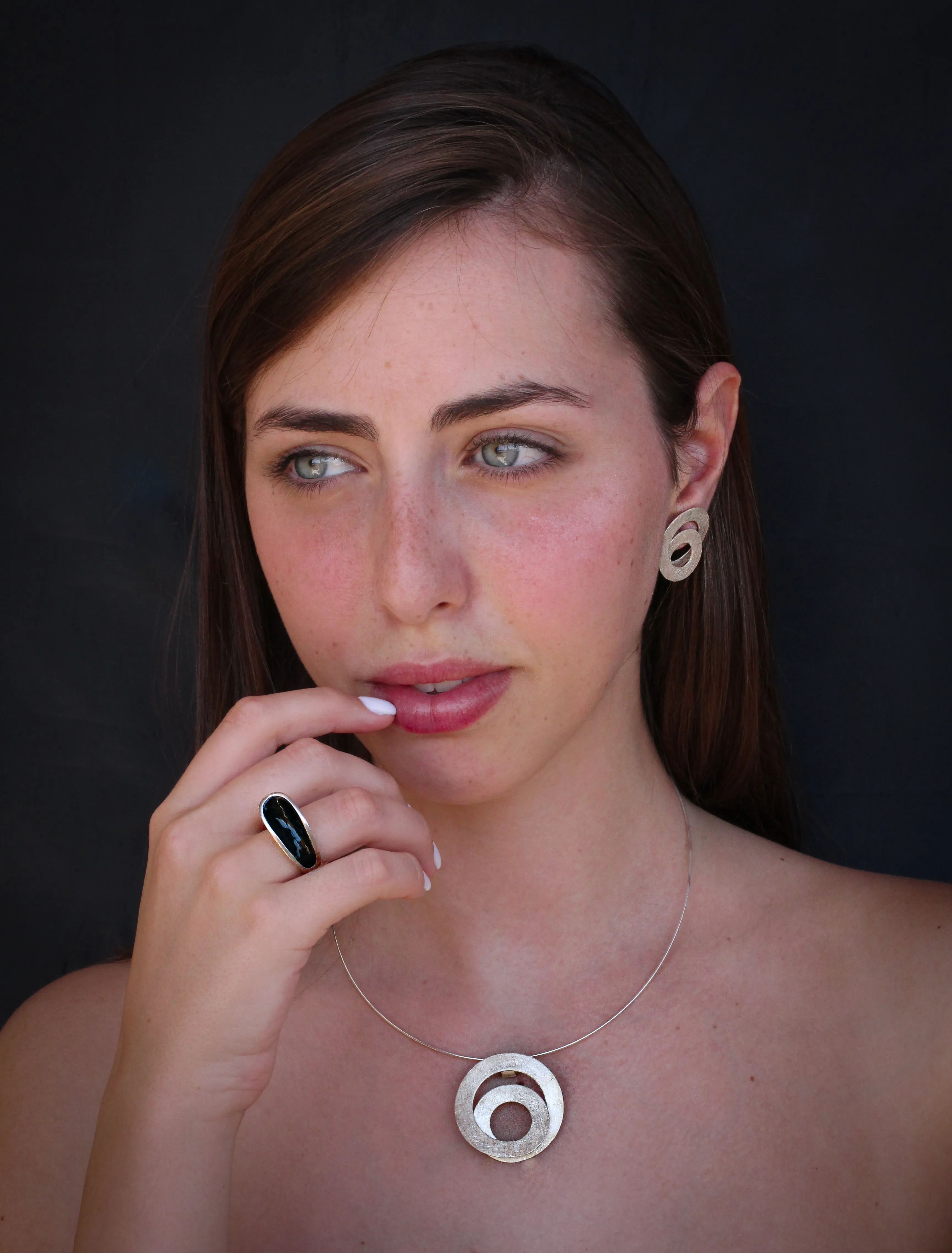 Unique spiral shape silver pendant