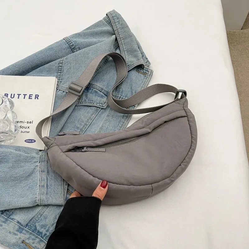 VAIGE Soft Polyester Solid Color Shoulder Bag - Casual Hobo Tote with Zipper Closure and Cell Phone Pocket