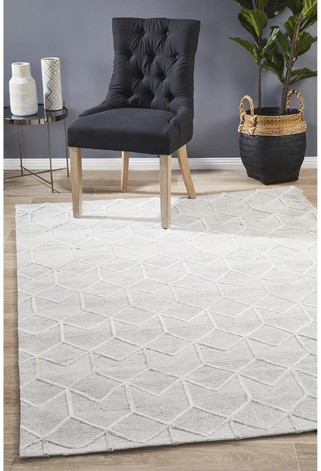 Vicenza Winter Grey Brush Modern Rug