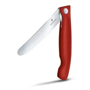 Victorinox Swiss Classic Foldable Paring Knife , 11 CM , Wavy Red Blister