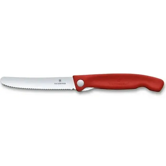 Victorinox Swiss Classic Foldable Paring Knife , 11 CM , Wavy Red Blister