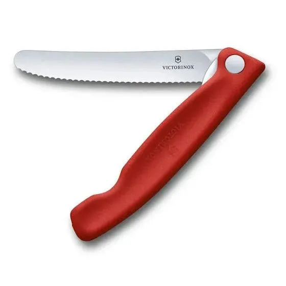 Victorinox Swiss Classic Foldable Paring Knife , 11 CM , Wavy Red Blister