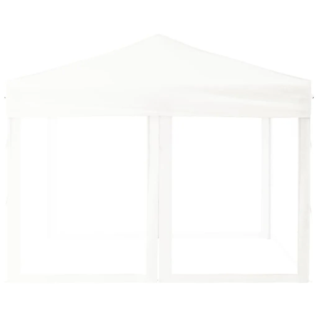 vidaXL Folding Party Tent with Sidewalls White 3x3 m