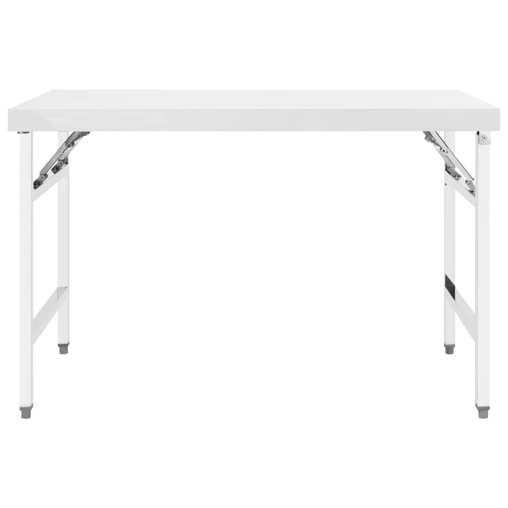 vidaXL Kitchen Folding Work Table 120x60x80 cm Stainless Steel