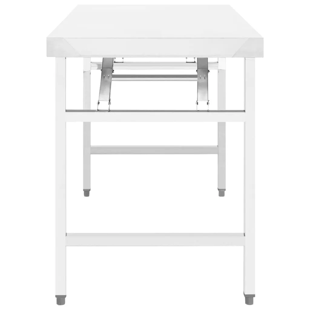 vidaXL Kitchen Folding Work Table 120x60x80 cm Stainless Steel