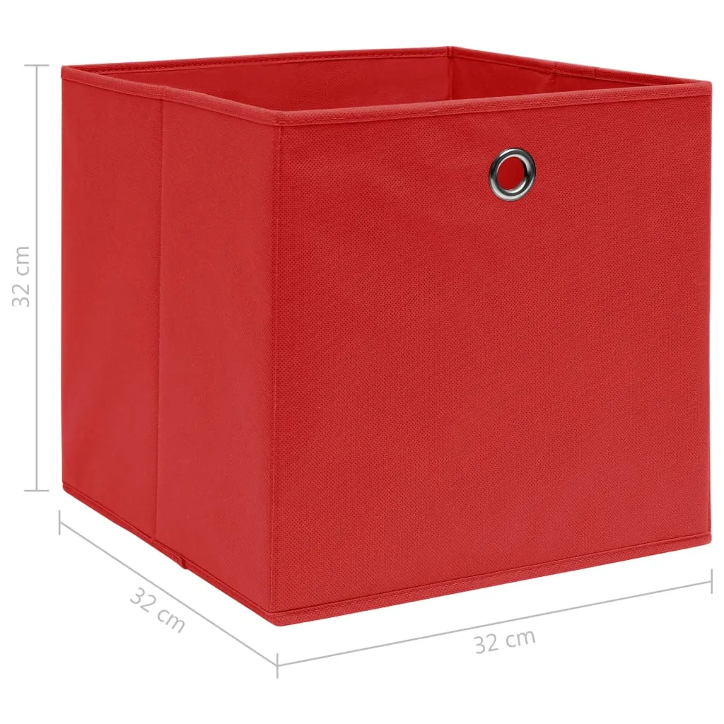 vidaXL Storage Boxes 10 pcs Red 32x32x32 cm Fabric