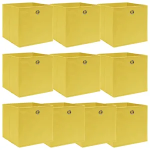 vidaXL Storage Boxes 10 pcs Yellow 32x32x32 cm Fabric