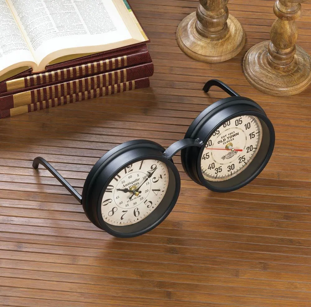 Vintage Spectacles Tabletop Clock