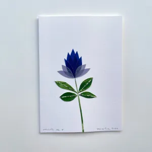 Violet Thistle / handmade, cut-paper greeting card