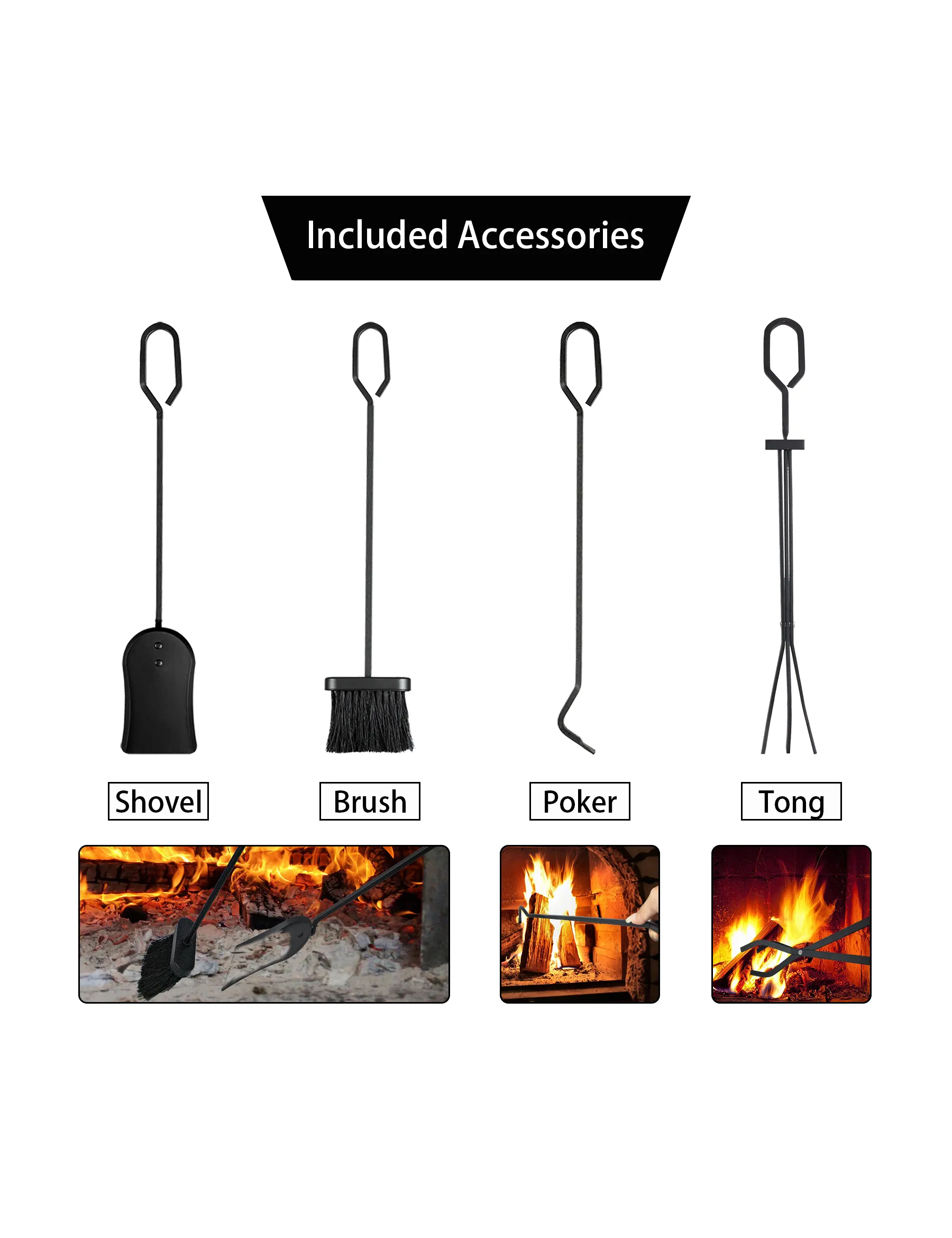 VODA firewood tools rack Lumber Storage Stacking fire pit tools set accessories
