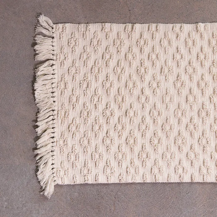 White Jaquard Bath Mat