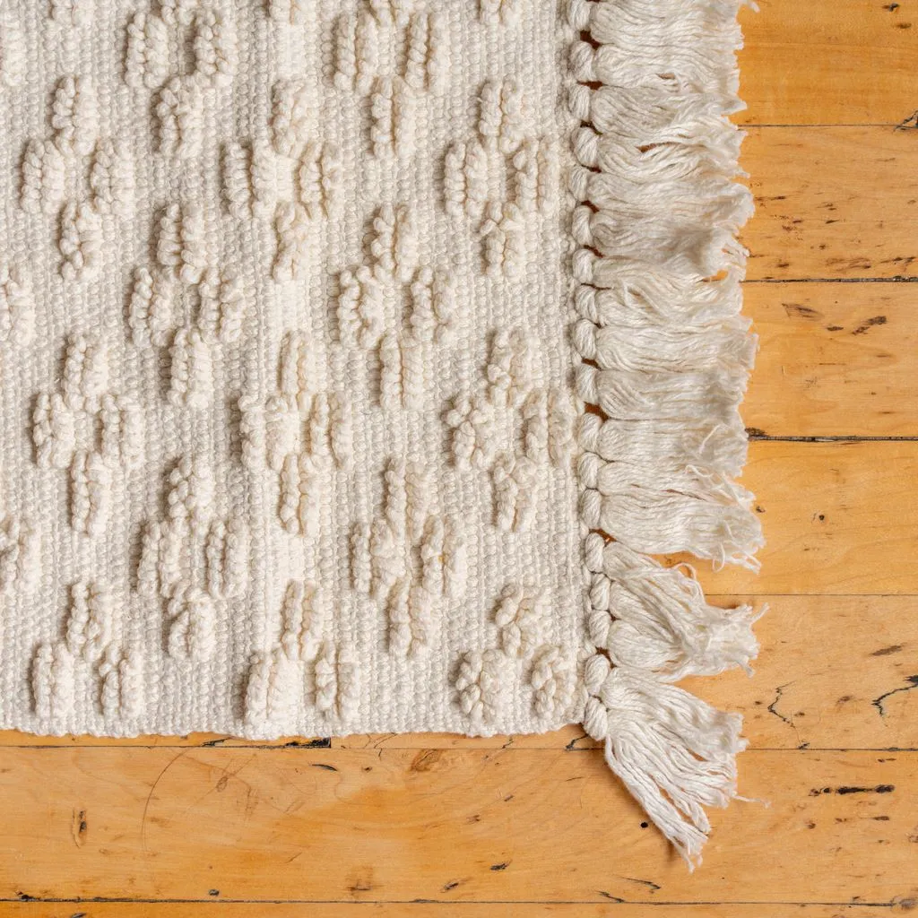 White Jaquard Bath Mat