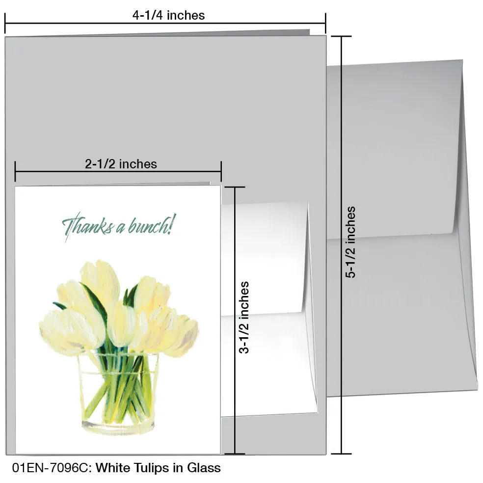 White Tulips In Glass, Greeting Card (7096C)