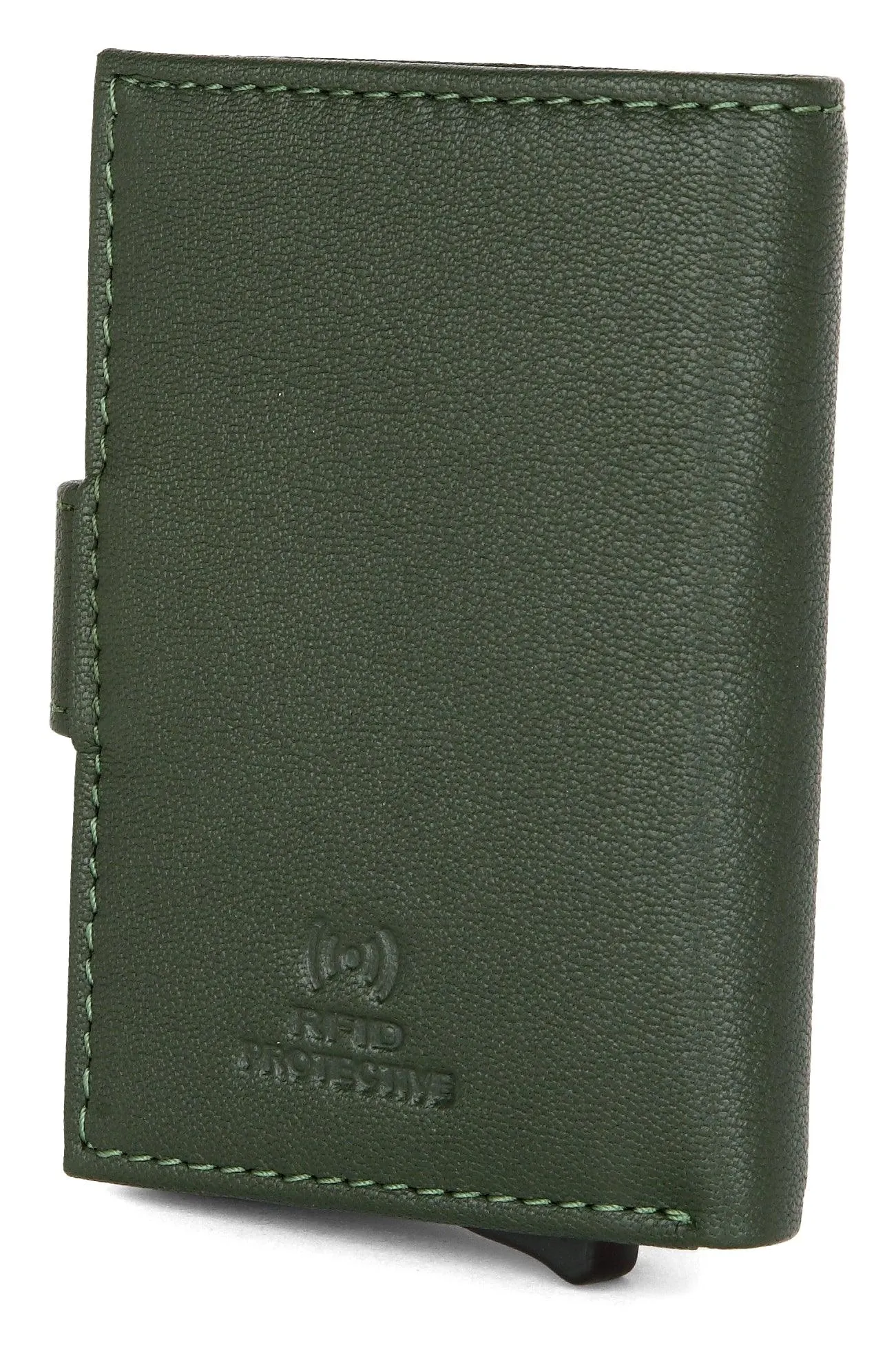 WildHorn® RFID Protected Unisex Genuine Leather Card Holder (Green)