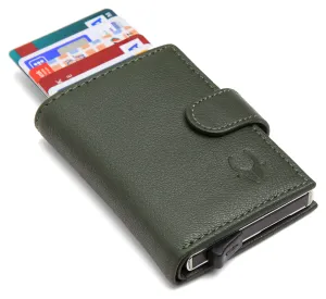 WildHorn® RFID Protected Unisex Genuine Leather Card Holder (Green)