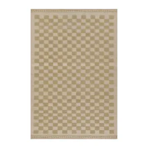 Willa Beige Checkerboard Rug