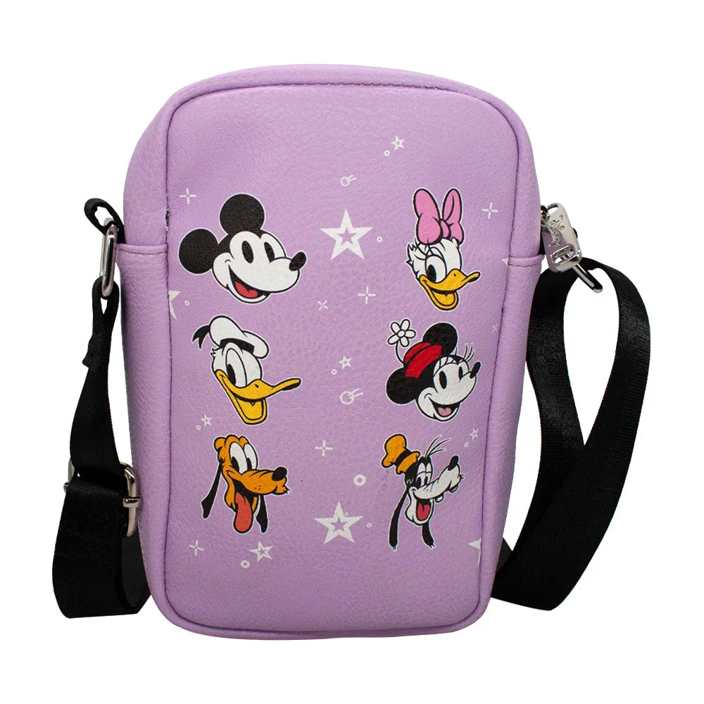 Women's Crossbody Wallet - Disney The Sensational Six Smiling Faces Stars Lilac