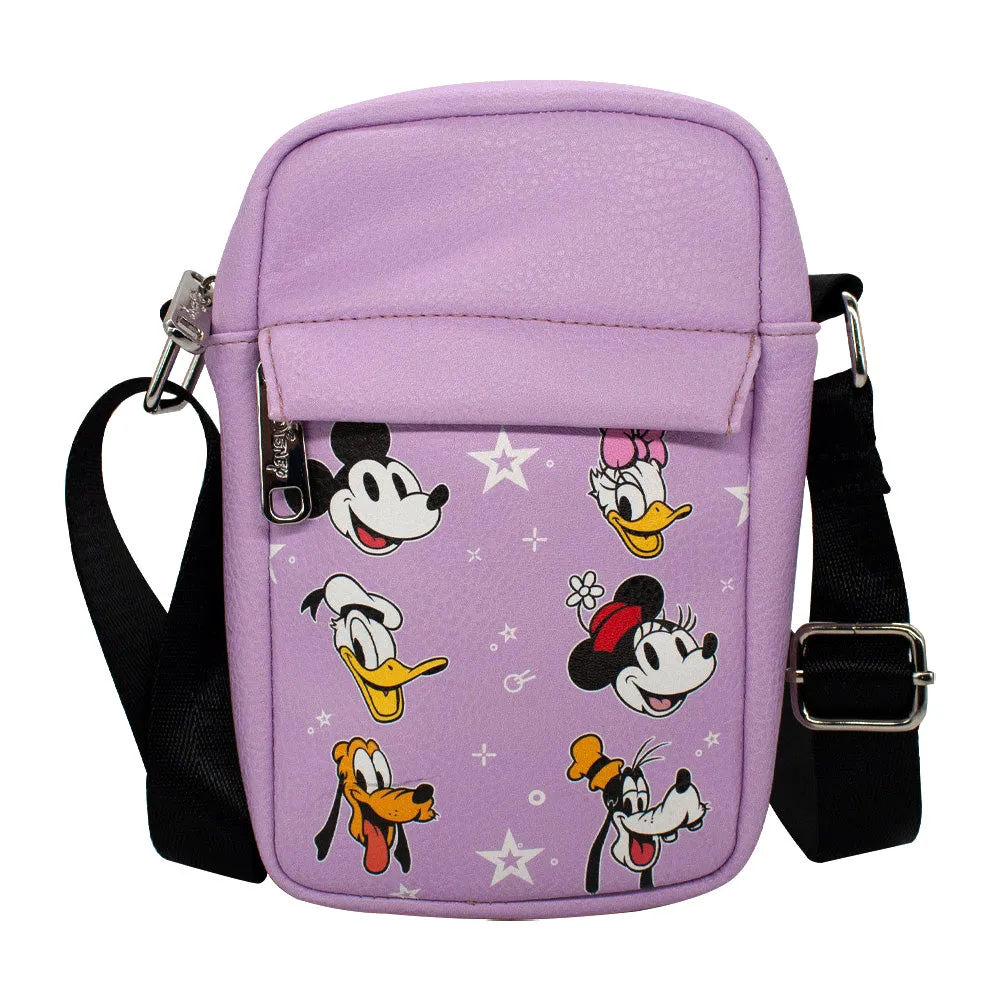 Women's Crossbody Wallet - Disney The Sensational Six Smiling Faces Stars Lilac