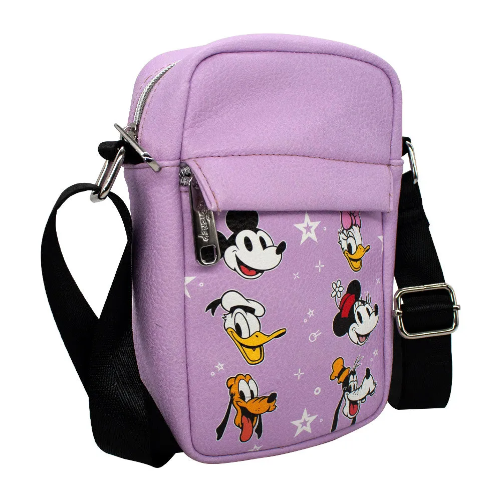 Women's Crossbody Wallet - Disney The Sensational Six Smiling Faces Stars Lilac