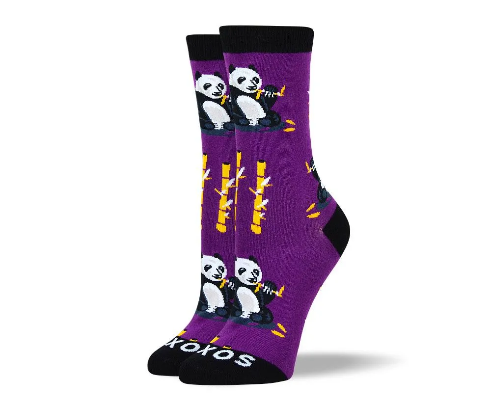 Women's Unique Purple Panda Socks
