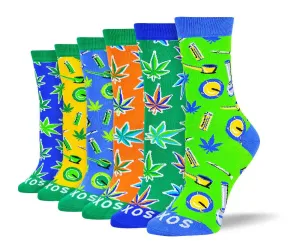 Women's Unique Weed Sock Bundle - 6 Pair