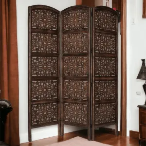 Wooden Room Divider in Brown Color
