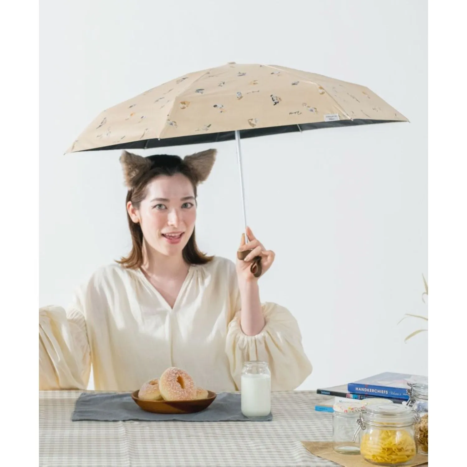WPC X Masayuki Oki Neko UV Protection UPF 50  Umbrella 47cm