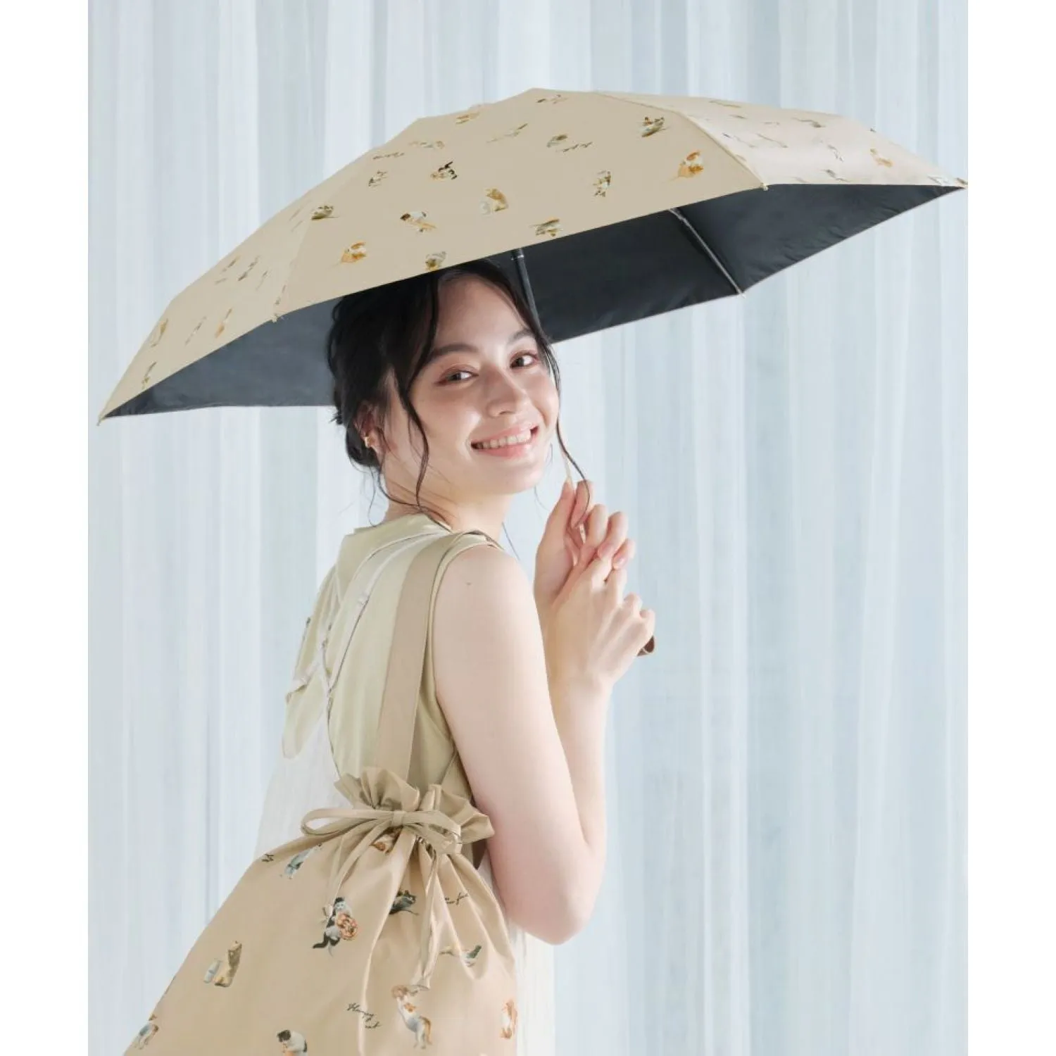WPC X Masayuki Oki Neko UV Protection UPF 50  Umbrella 47cm